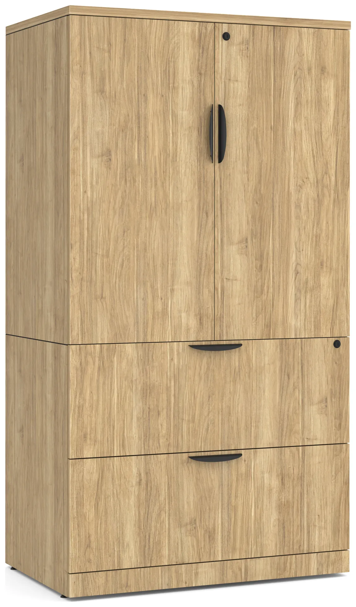 Lateral File with Storage Cabinet Top