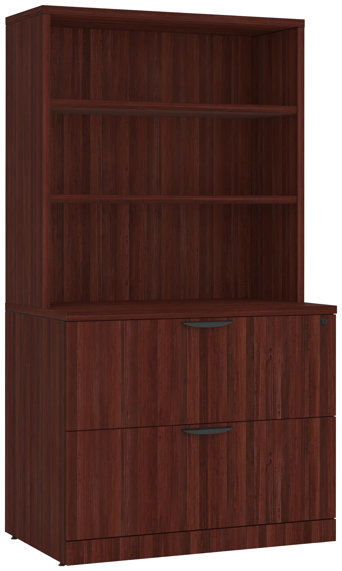 Lateral File with Bookcase Hutch
