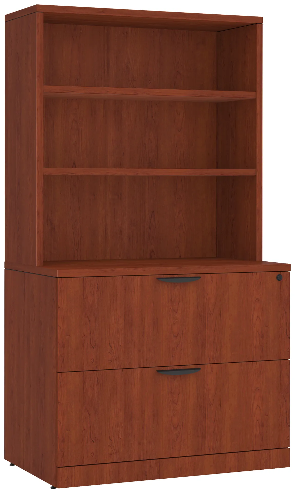 Lateral File with Bookcase Hutch