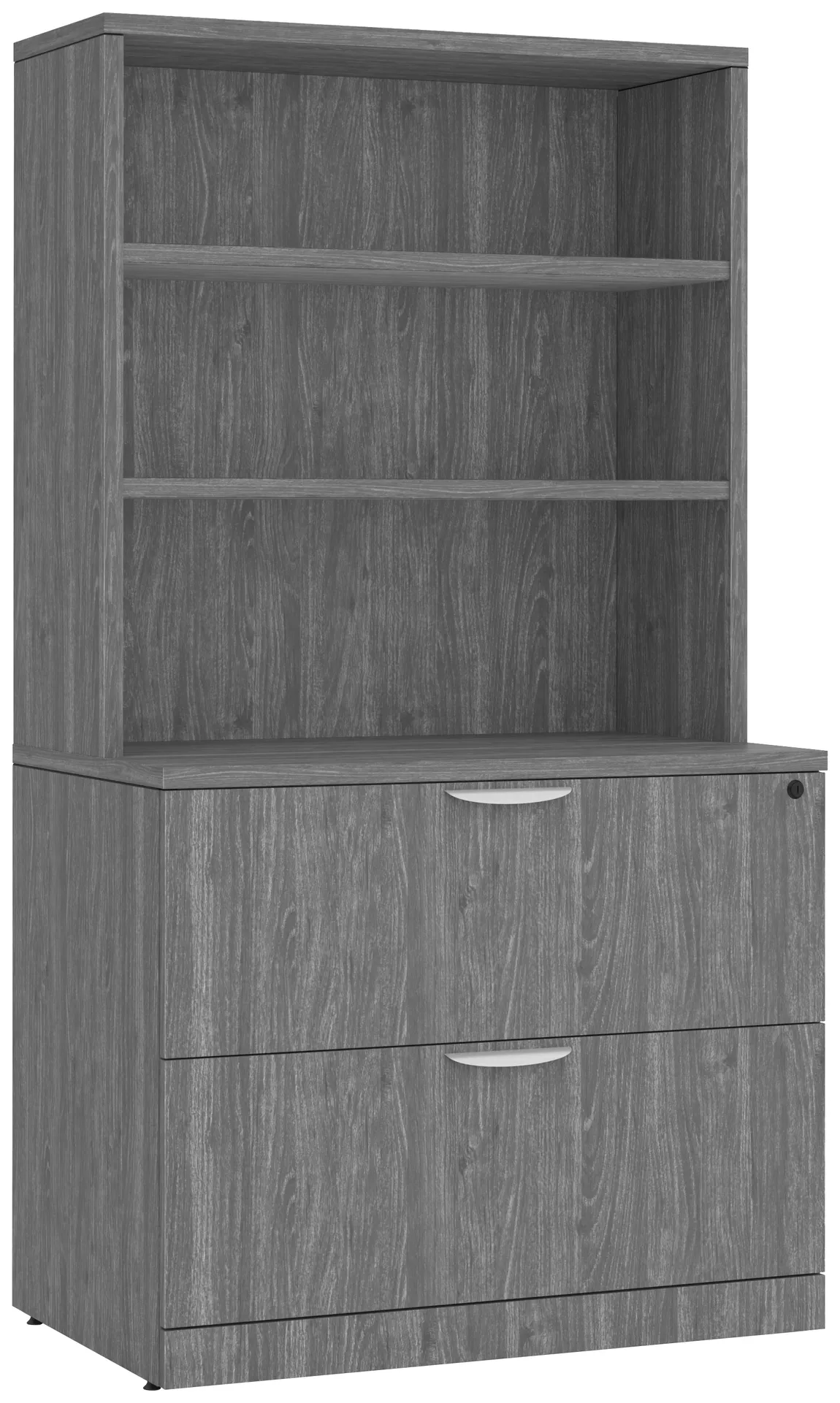 Lateral File with Bookcase Hutch