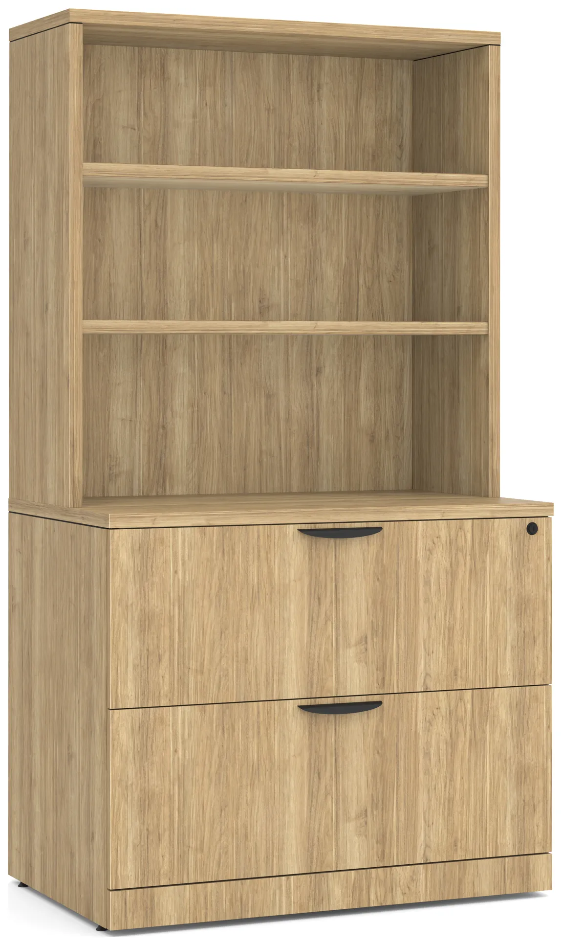 Lateral File with Bookcase Hutch