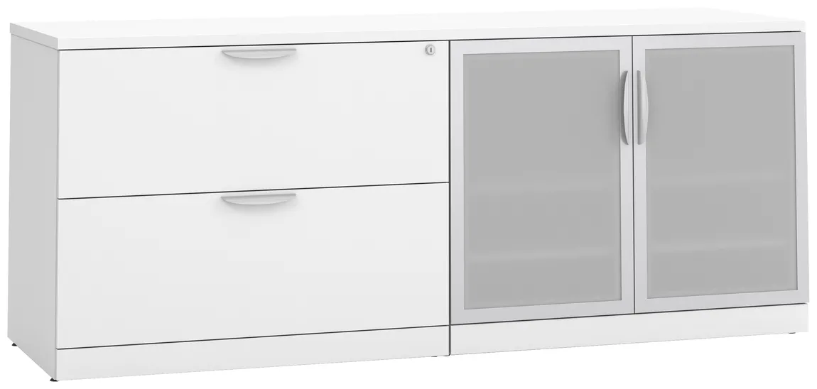 Office Storage Credenza with Glass Doors