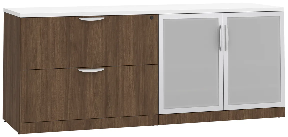 Office Storage Credenza with Glass Doors