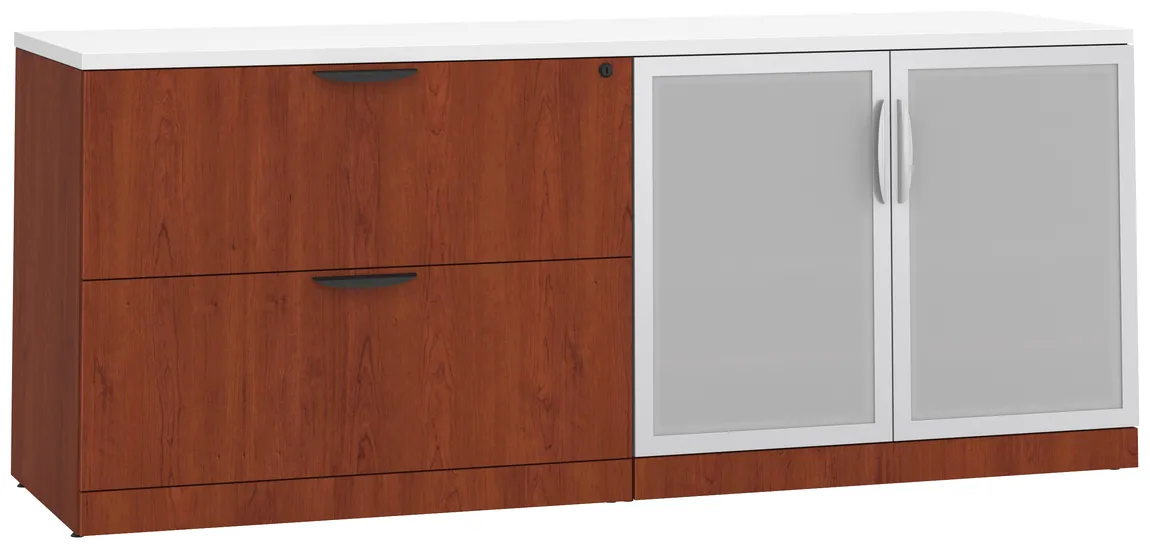 Office Storage Credenza with Glass Doors