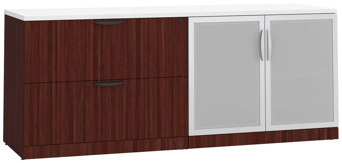 Office Storage Credenza with Glass Doors