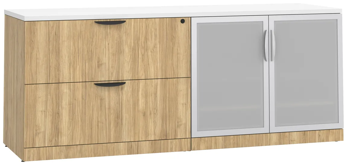 Office Storage Credenza with Glass Doors