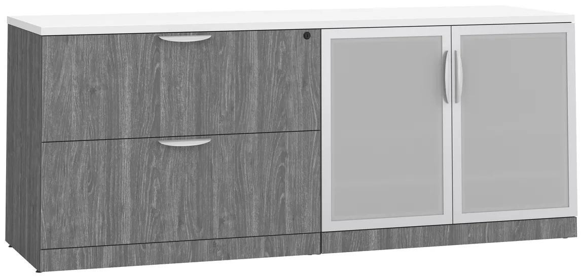 Office Storage Credenza with Glass Doors