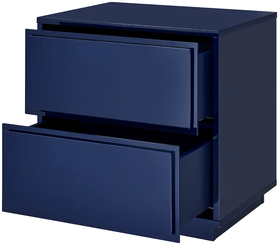 Modern Glossy Side Table with Drawers