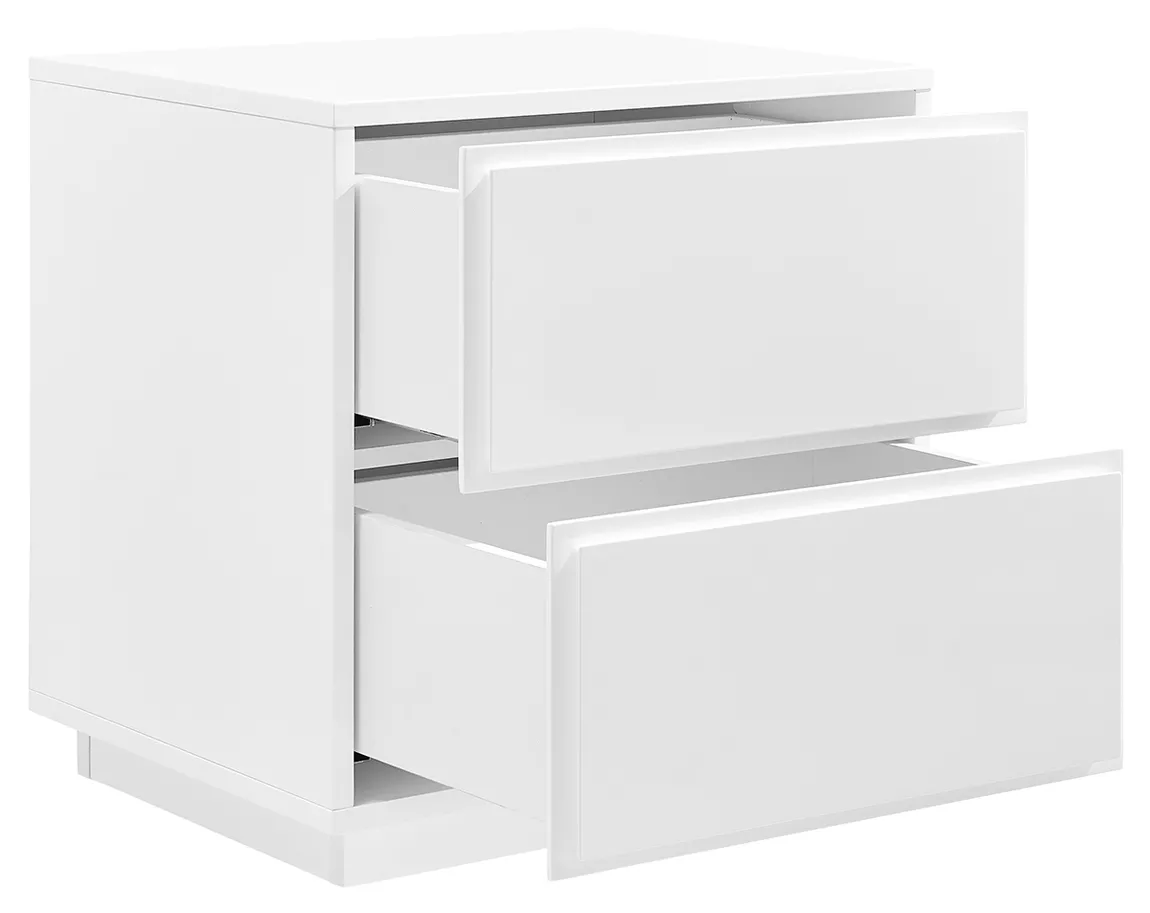 Modern Glossy Side Table with Drawers