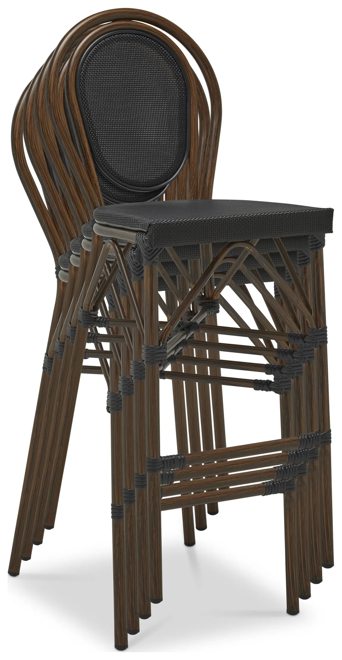 Contemporary Faux-Wood Bar Stool