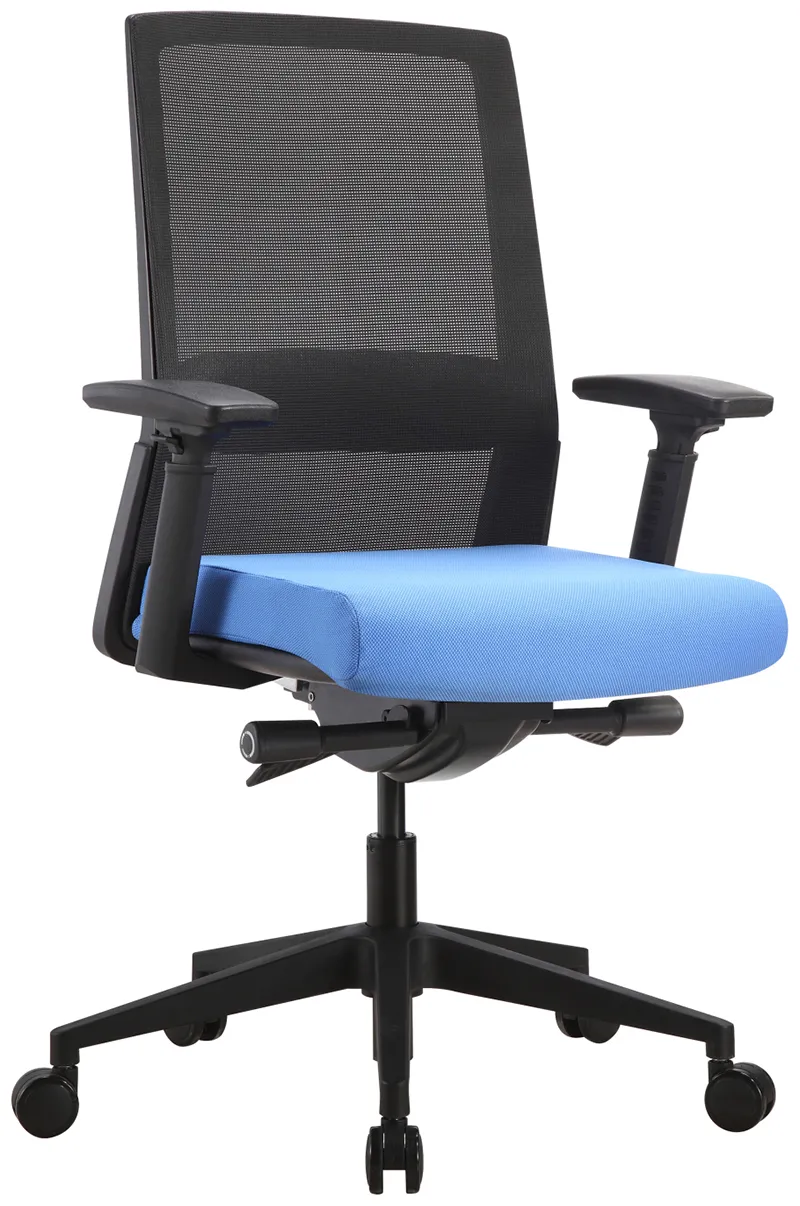 Mesh Back Task Chair with Blue Seat Cover
