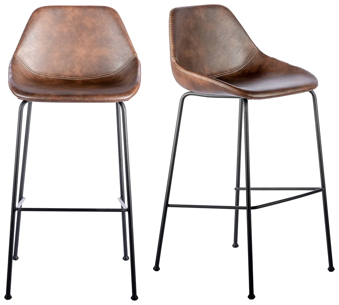 Mid-Century Contour Bar Stool - Set of 2