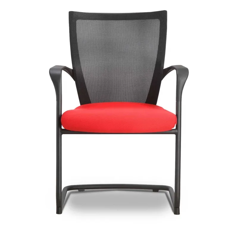 Stacking Guest Chair with Red Seat Cover
