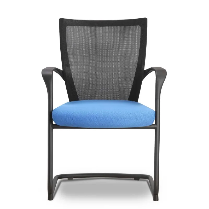 Stacking Guest Chair with Blue Seat Cover