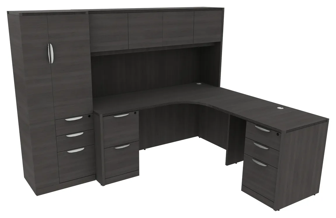 L Shaped Desk with Hutch