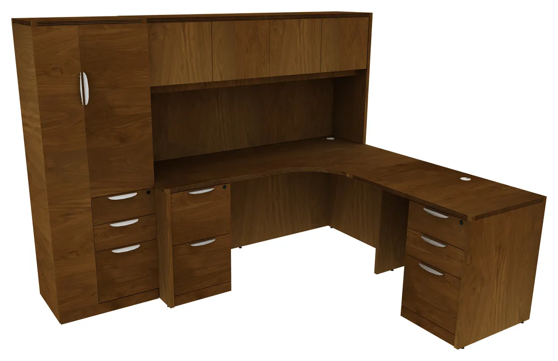 L Shaped Desk with Hutch