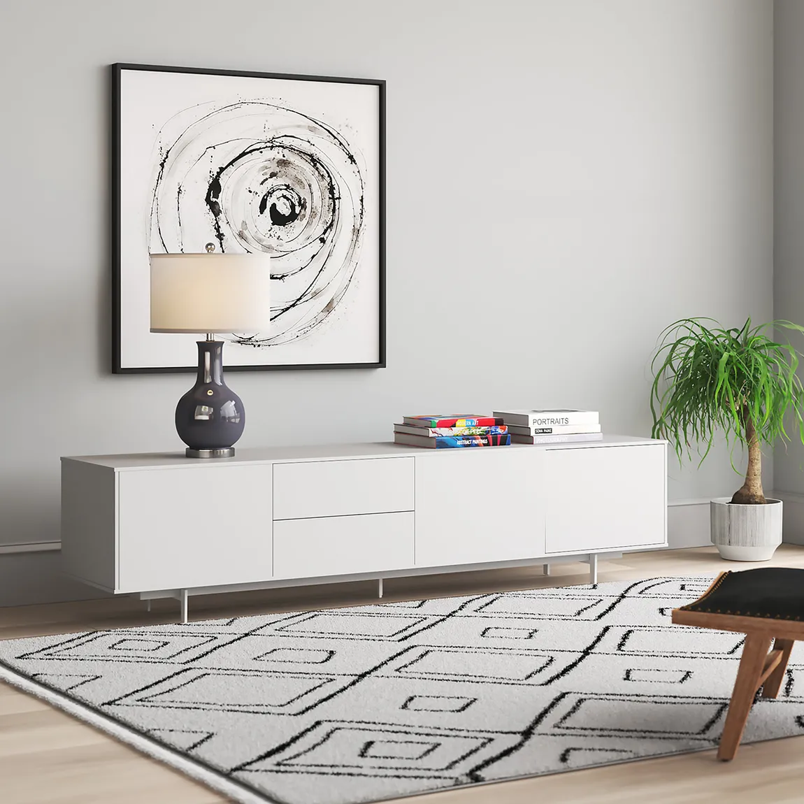 Modern Glossy Credenza