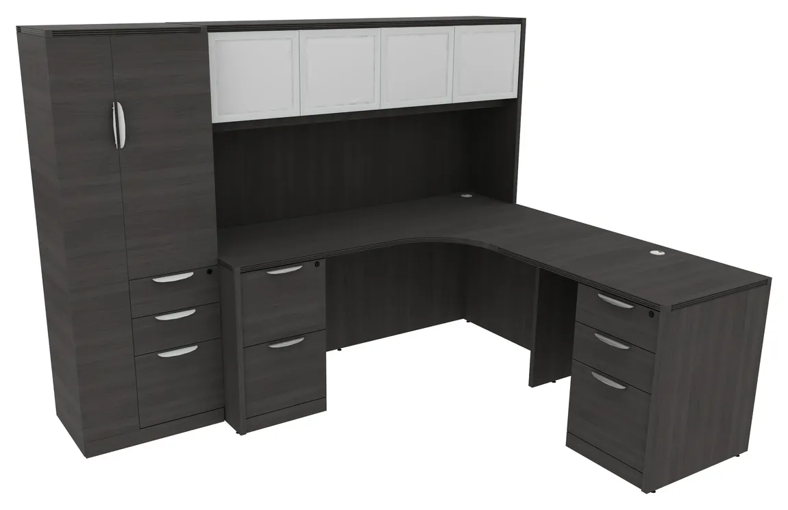 L Shaped Desk with Hutch