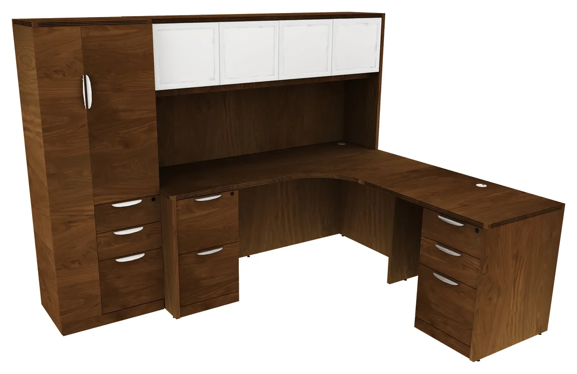 L Shaped Desk with Hutch