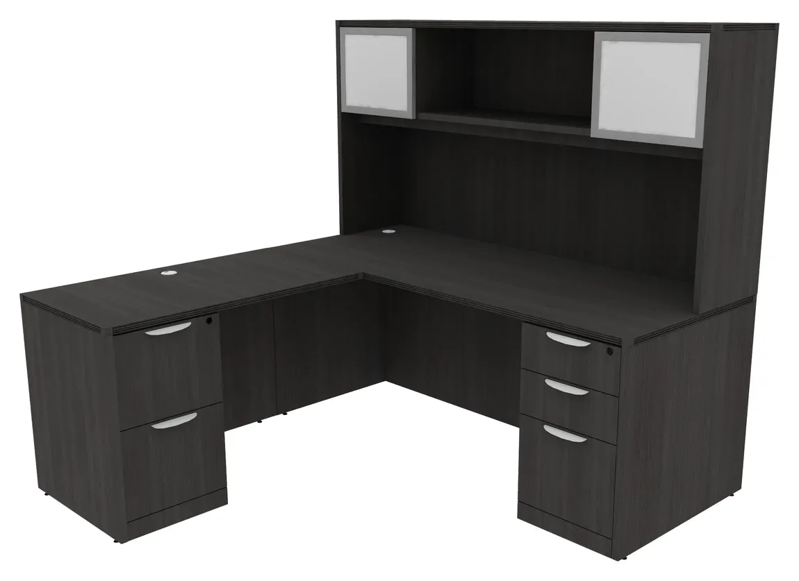 Executive L Shaped Desk with Hutch