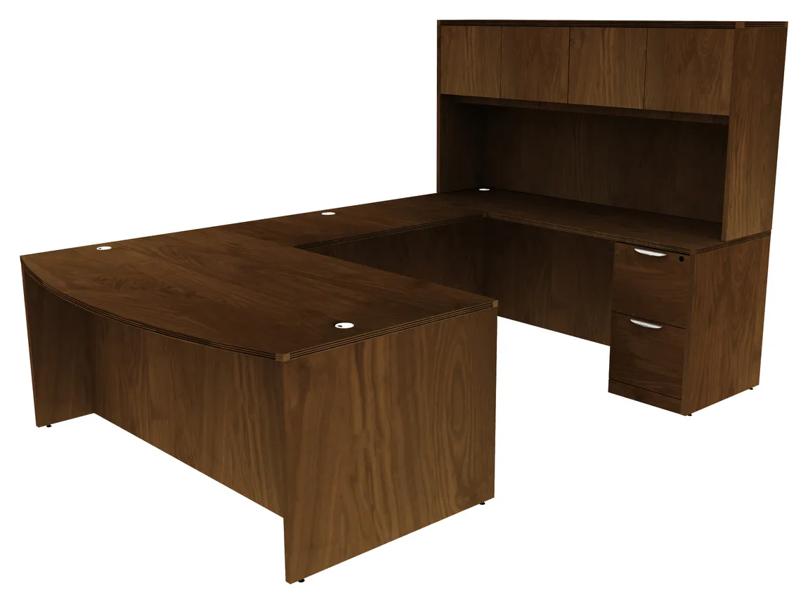 U-Shaped Desk with Hutch