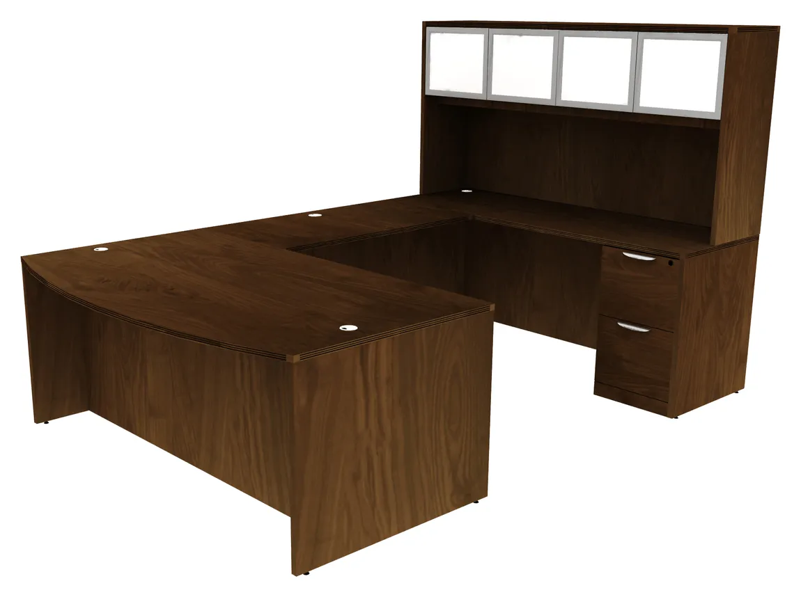 U-Shaped Desk with Hutch