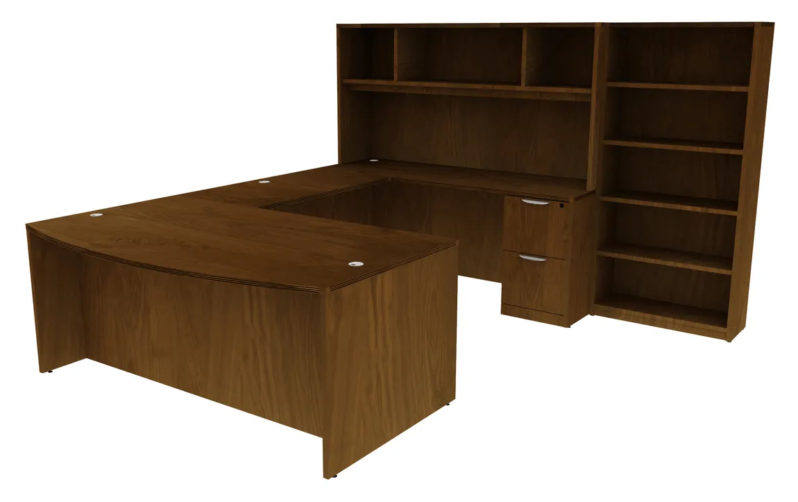 Bow Front U-Shaped Desk
