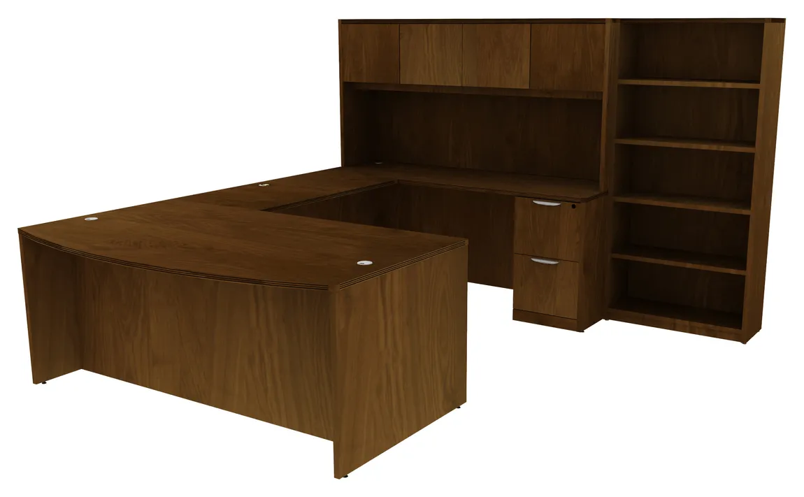 U-Shaped Desk with Hutch
