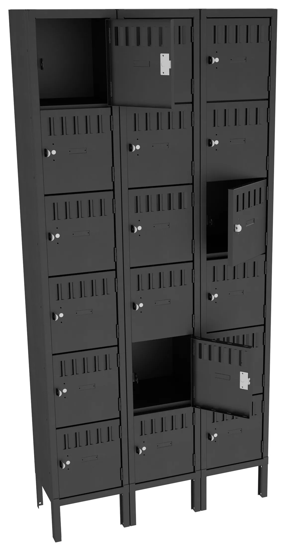 Eighteen Box Lockers with Legs