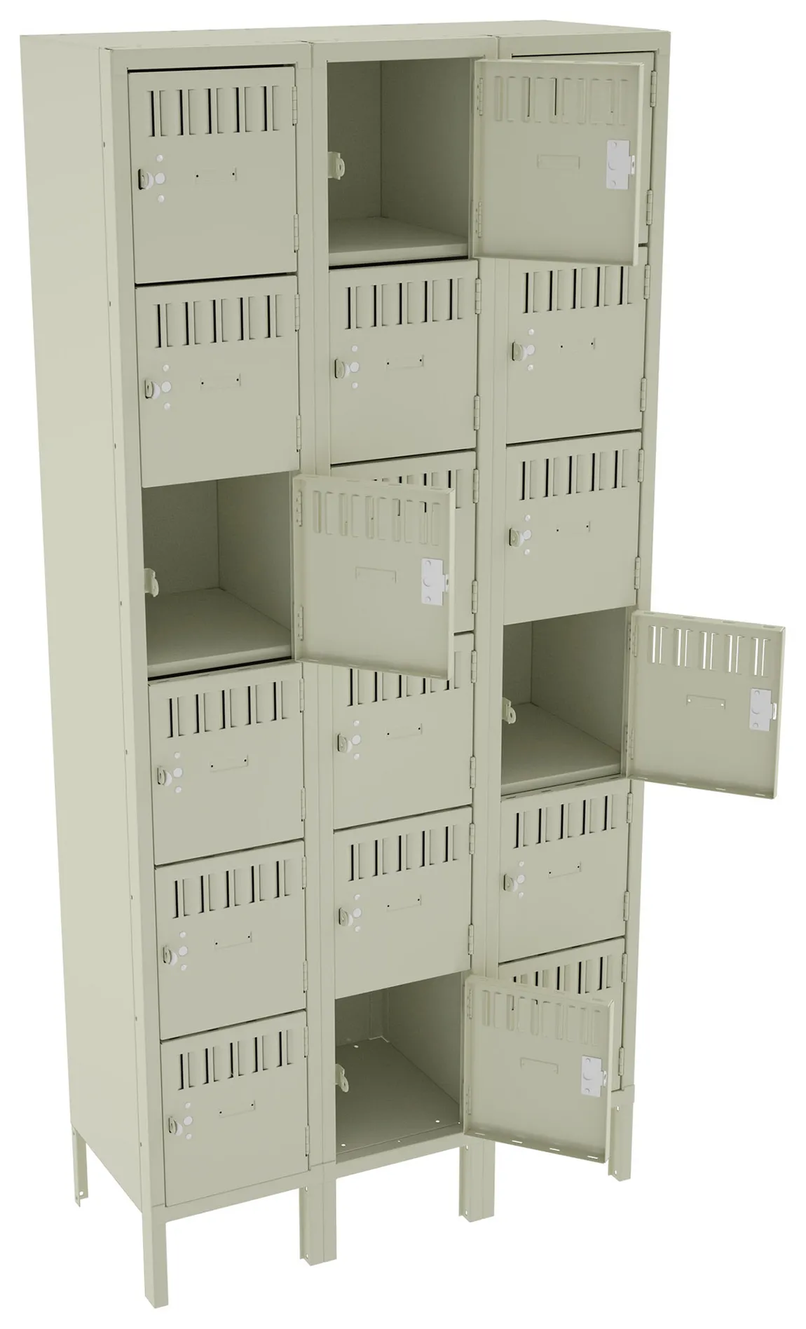 Eighteen Box Lockers with Legs