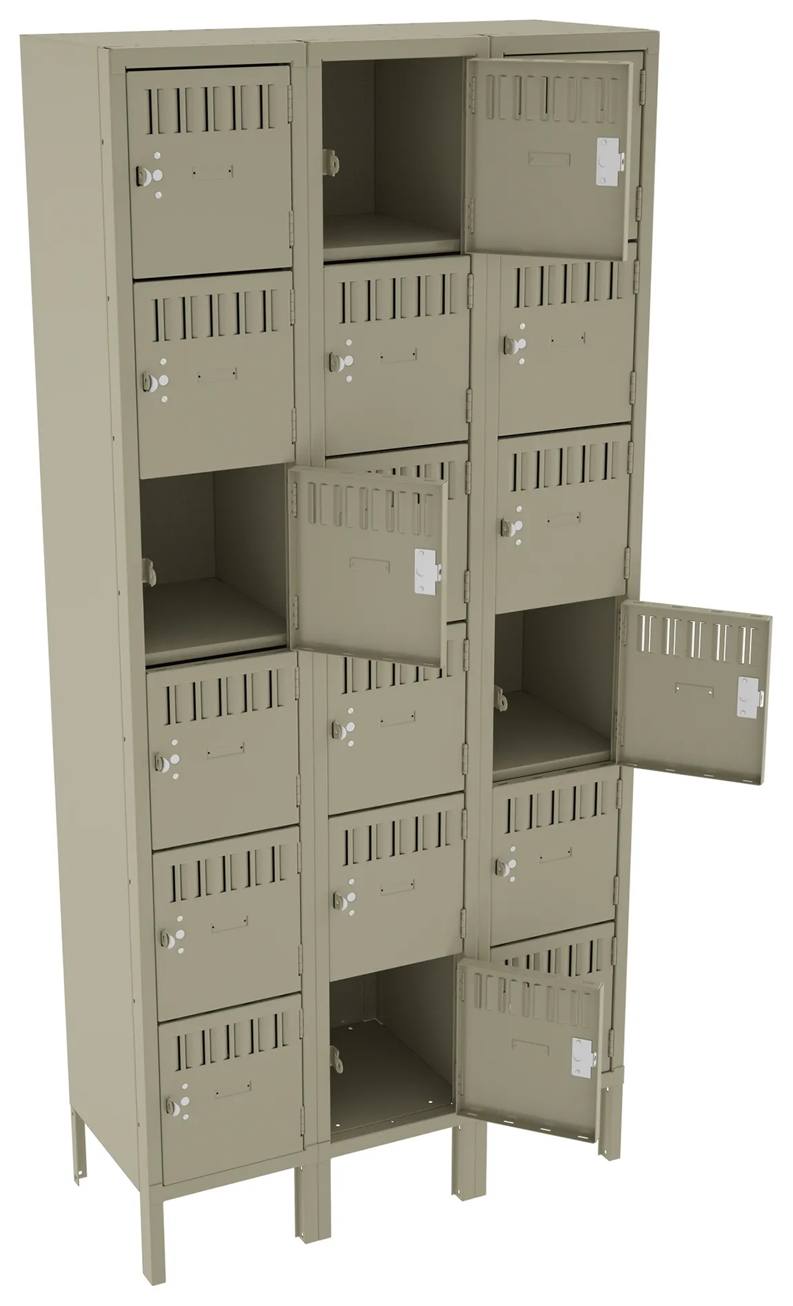 Eighteen Box Lockers with Legs