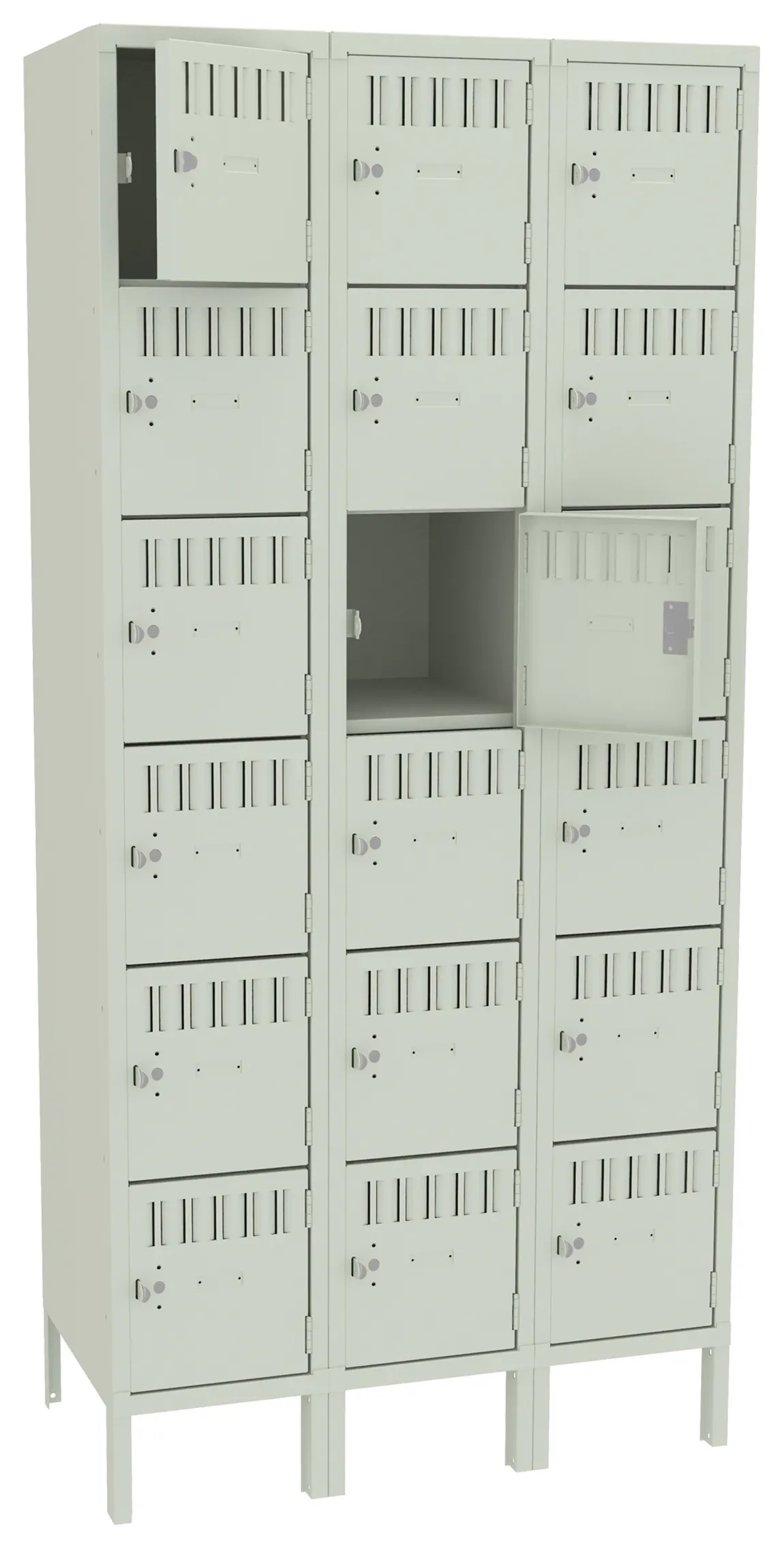 Eighteen Box Lockers with Legs