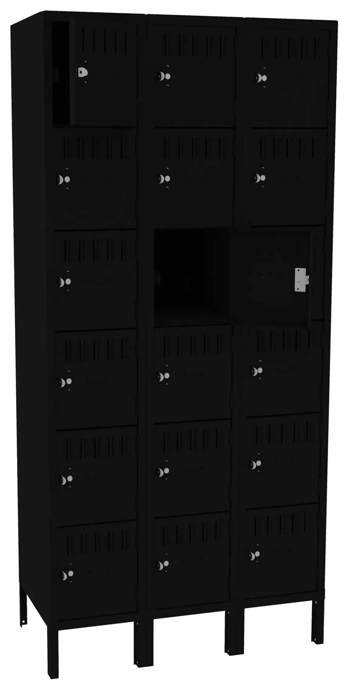 Eighteen Box Lockers with Legs