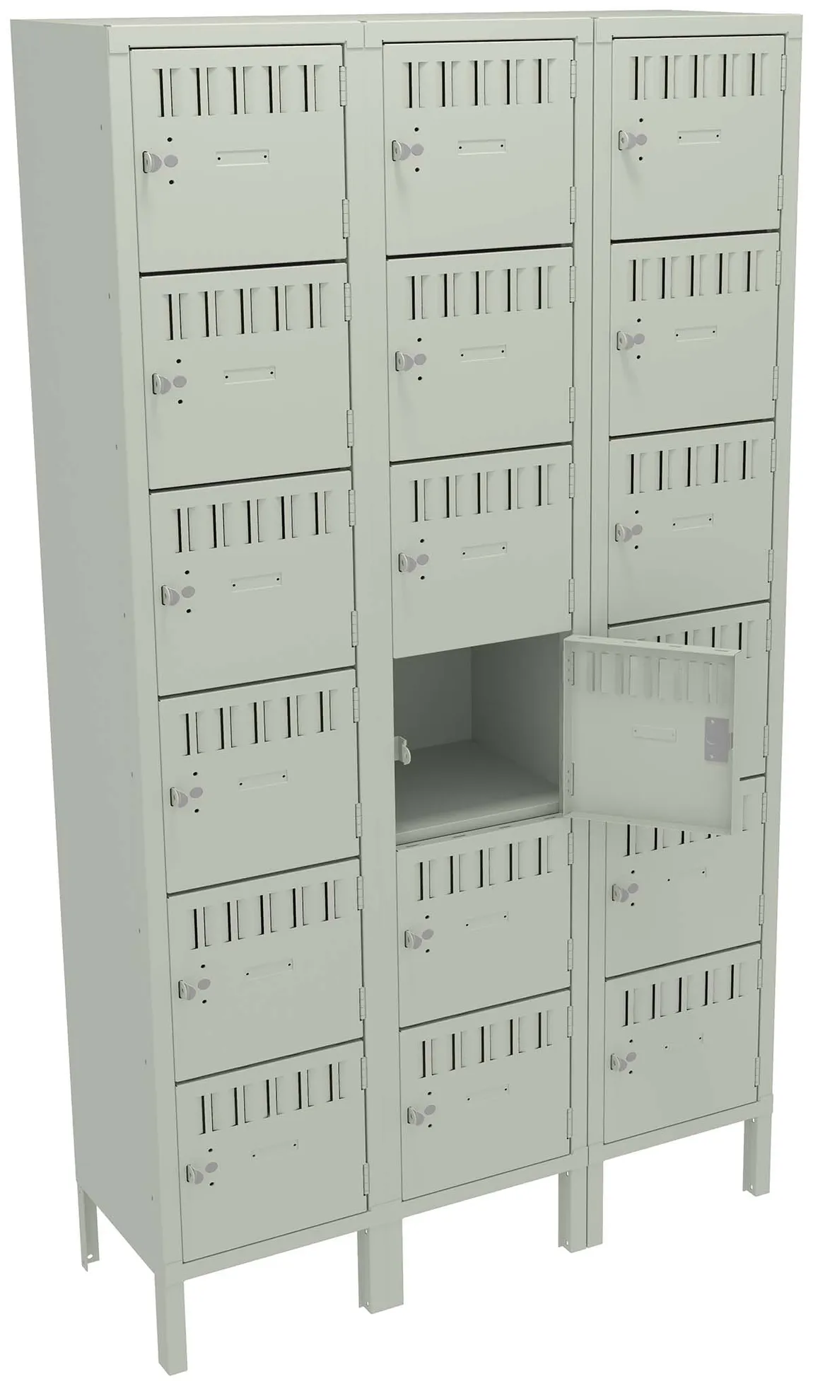 Eighteen Large Box Lockers with Legs