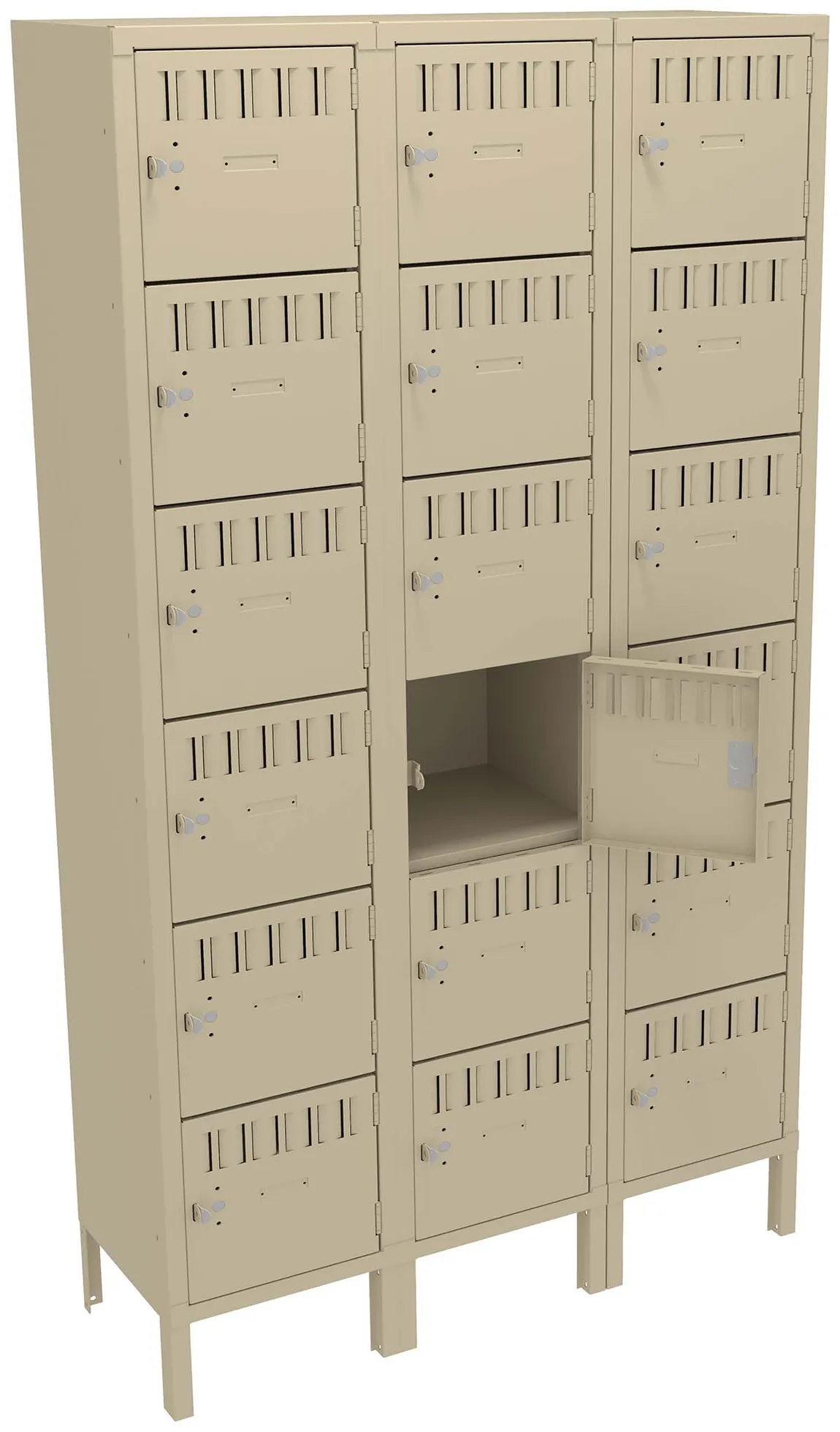 Eighteen Large Box Lockers with Legs