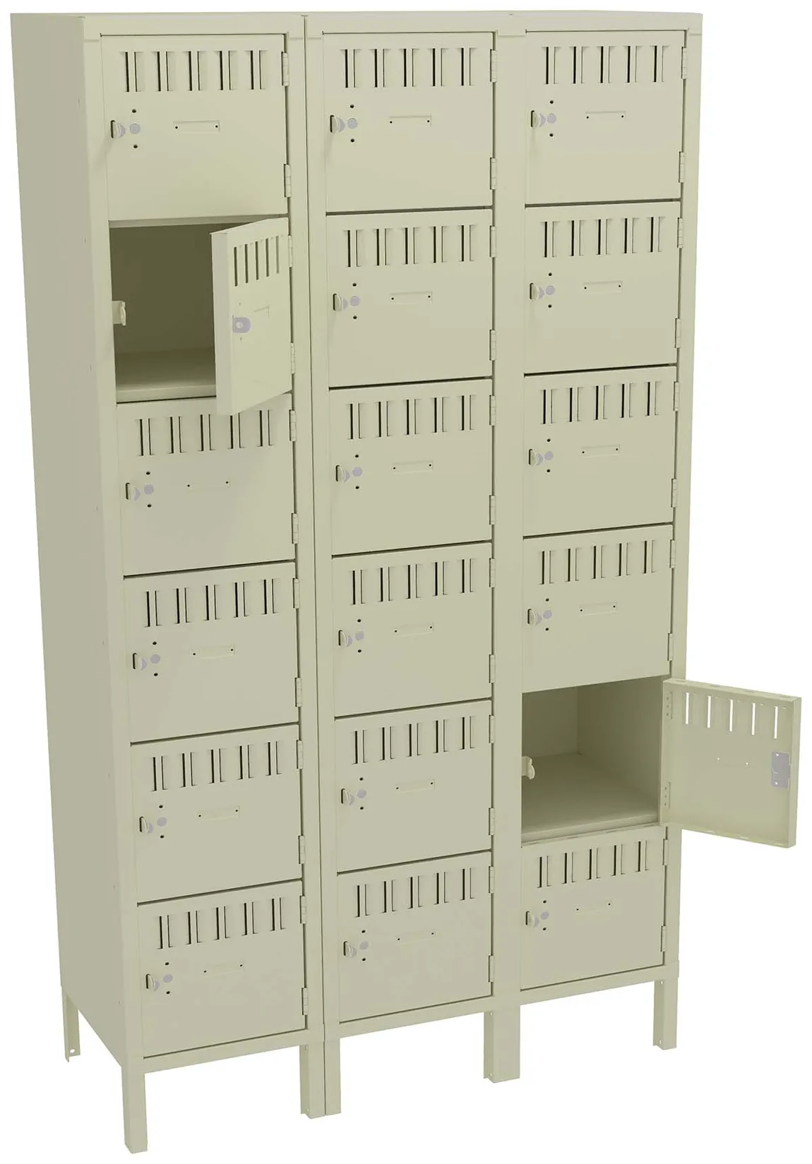 Eighteen Large Box Lockers with Legs