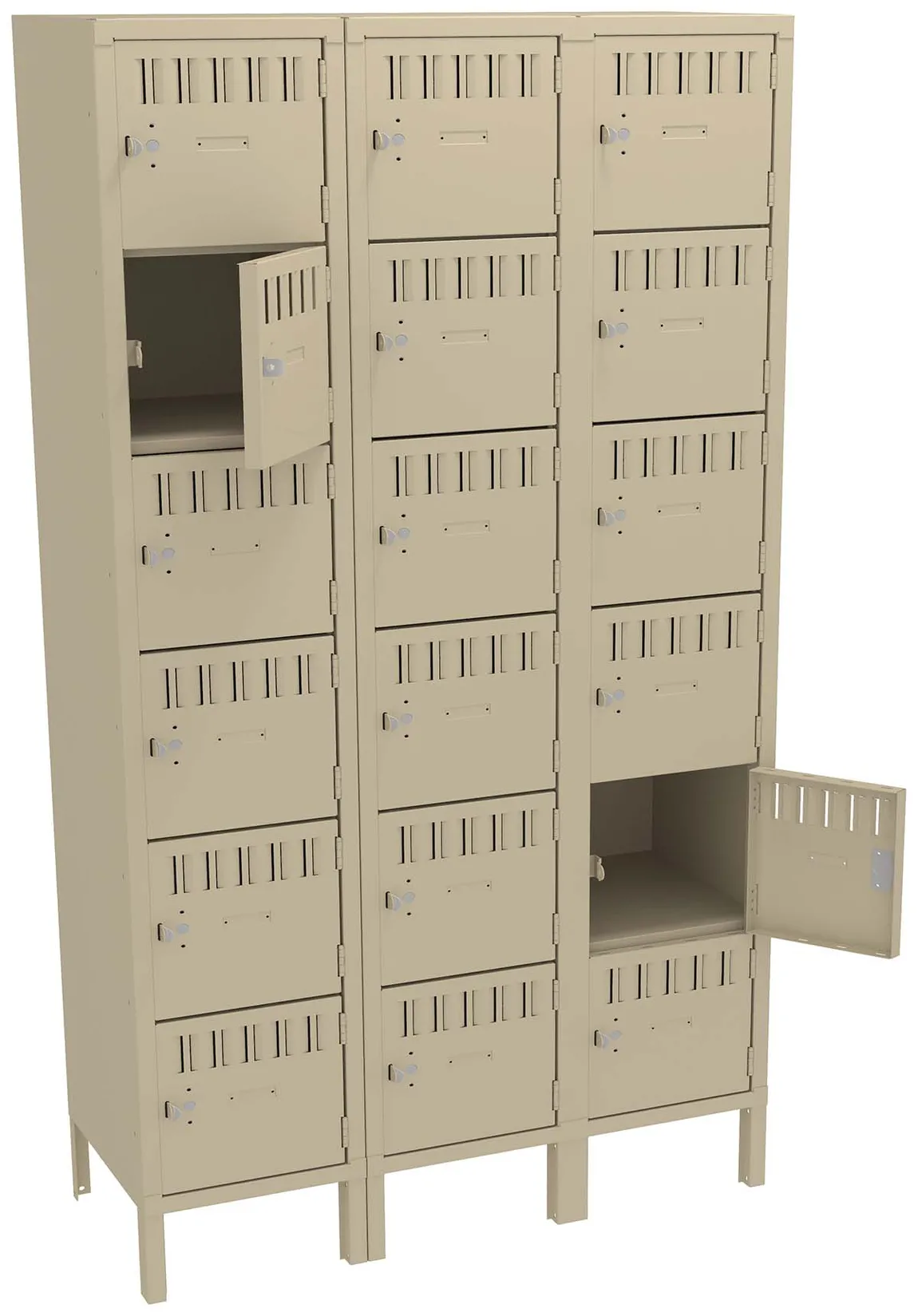 Eighteen Large Box Lockers with Legs
