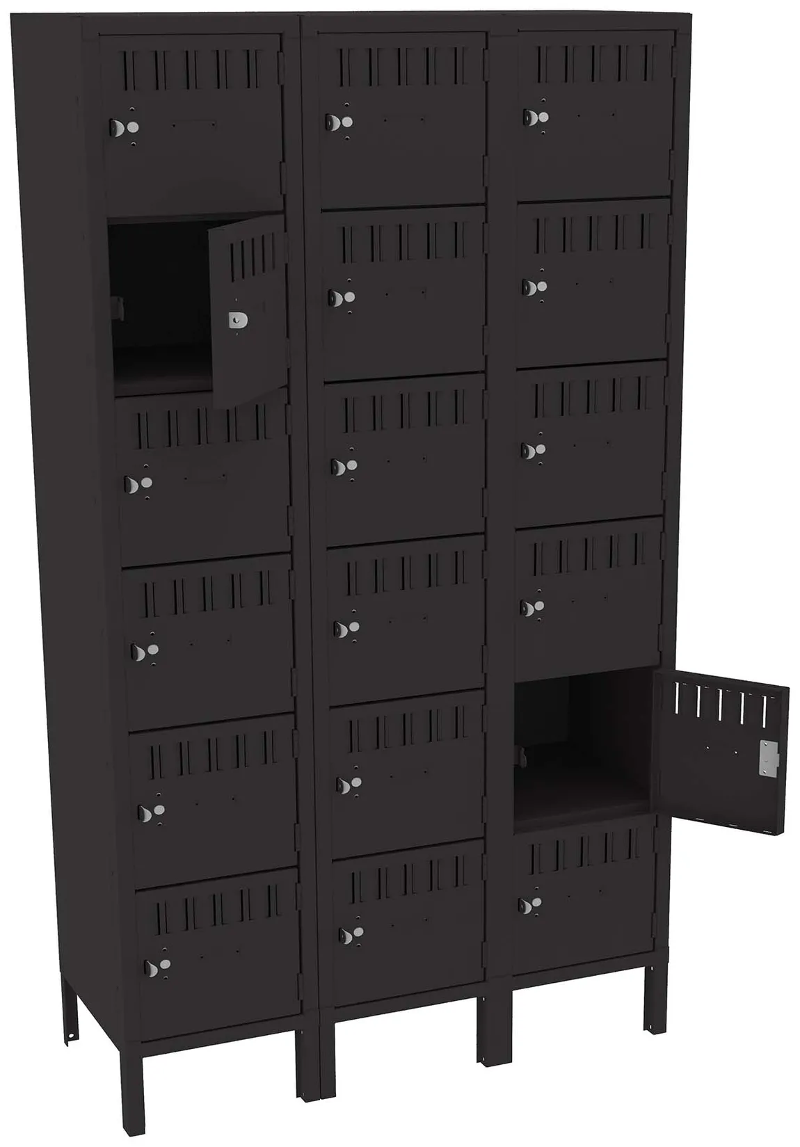 Eighteen Large Box Lockers with Legs