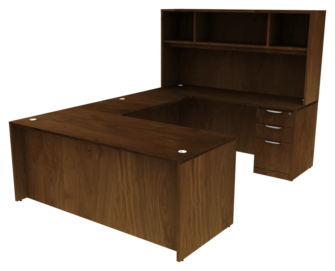 U-Shaped Desk with Storage