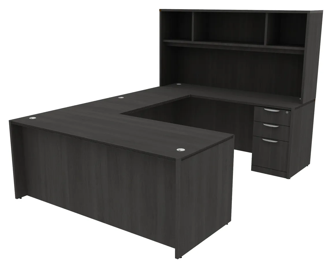 U-Shaped Desk with Storage