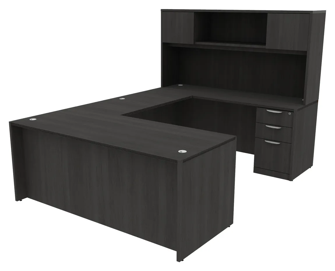 U-Shaped Desk with Hutch