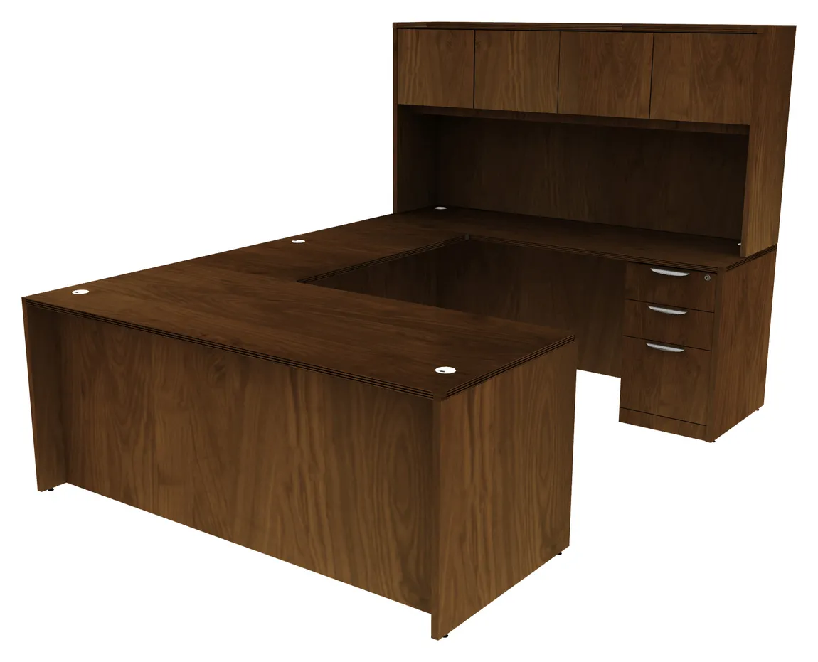 U-Shaped Desk with Hutch