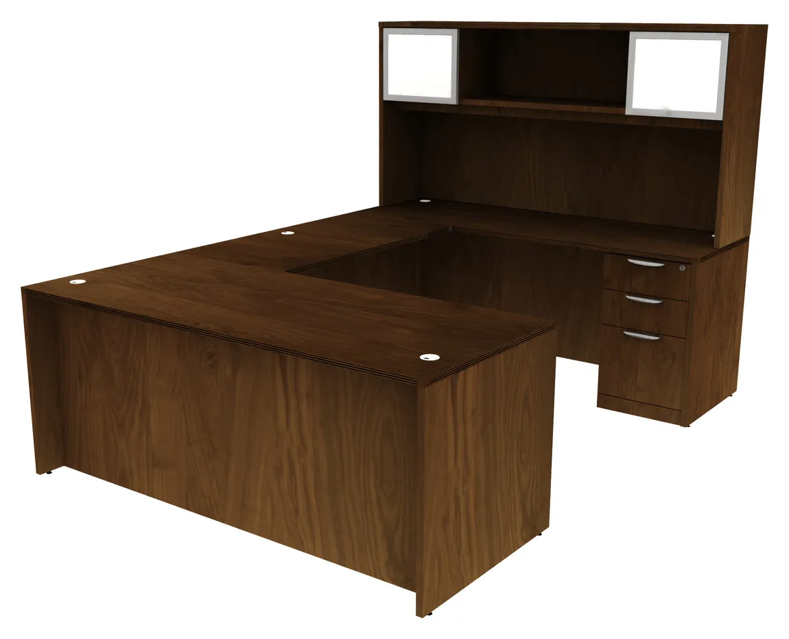 U-Shaped Desk with Storage