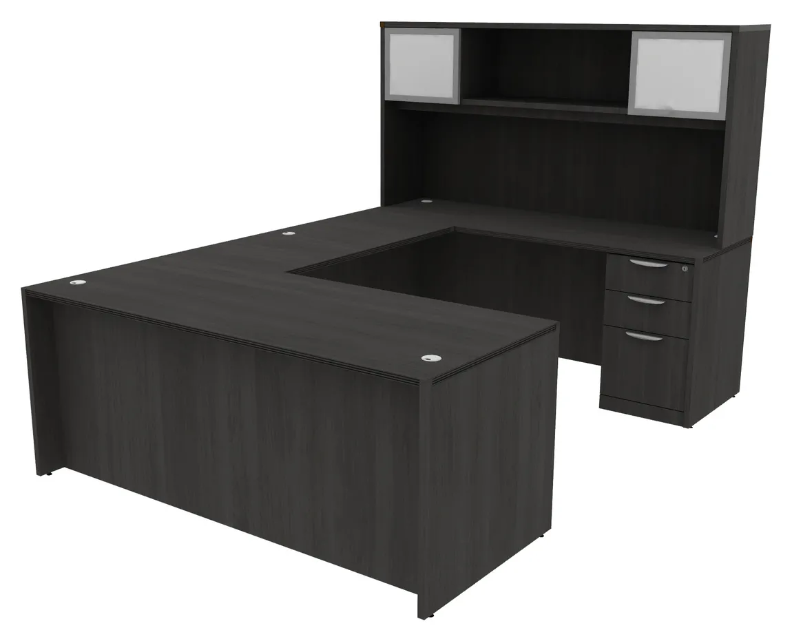 U-Shaped Desk with Storage