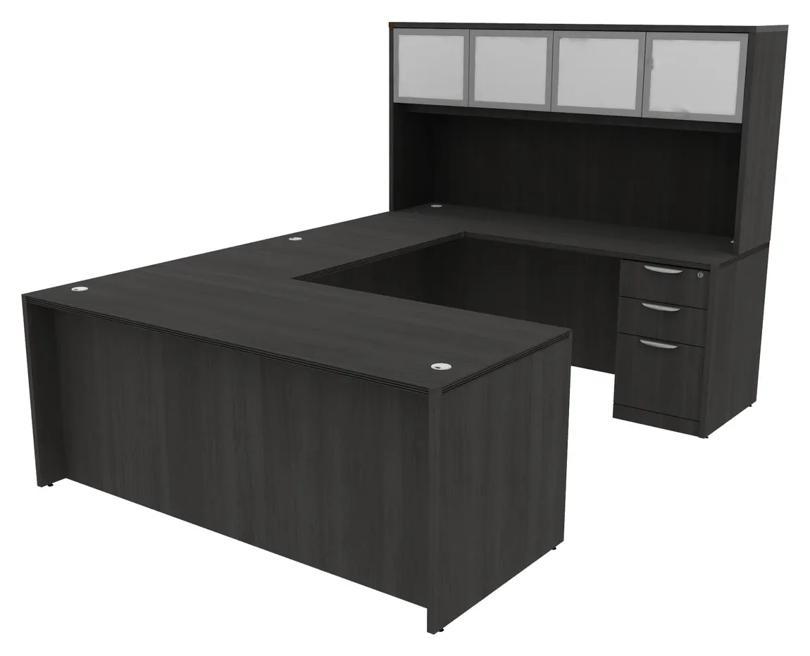 U-Shaped Desk with Hutch
