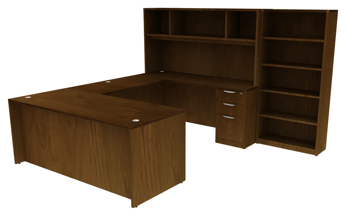 U-Shaped Desk with Storage