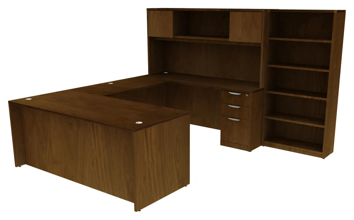 U-Shaped Desk with Hutch