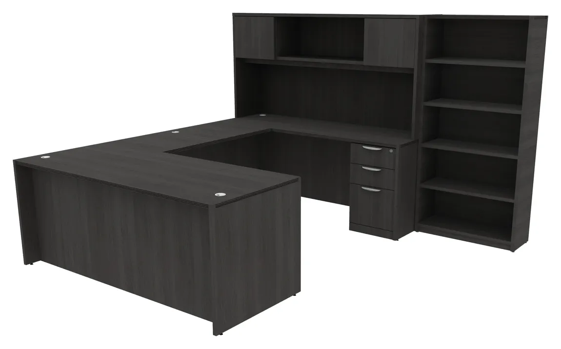 U-Shaped Desk with Hutch