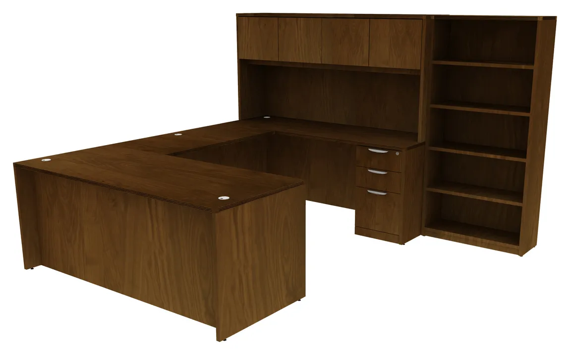 U-Shaped Desk with Hutch