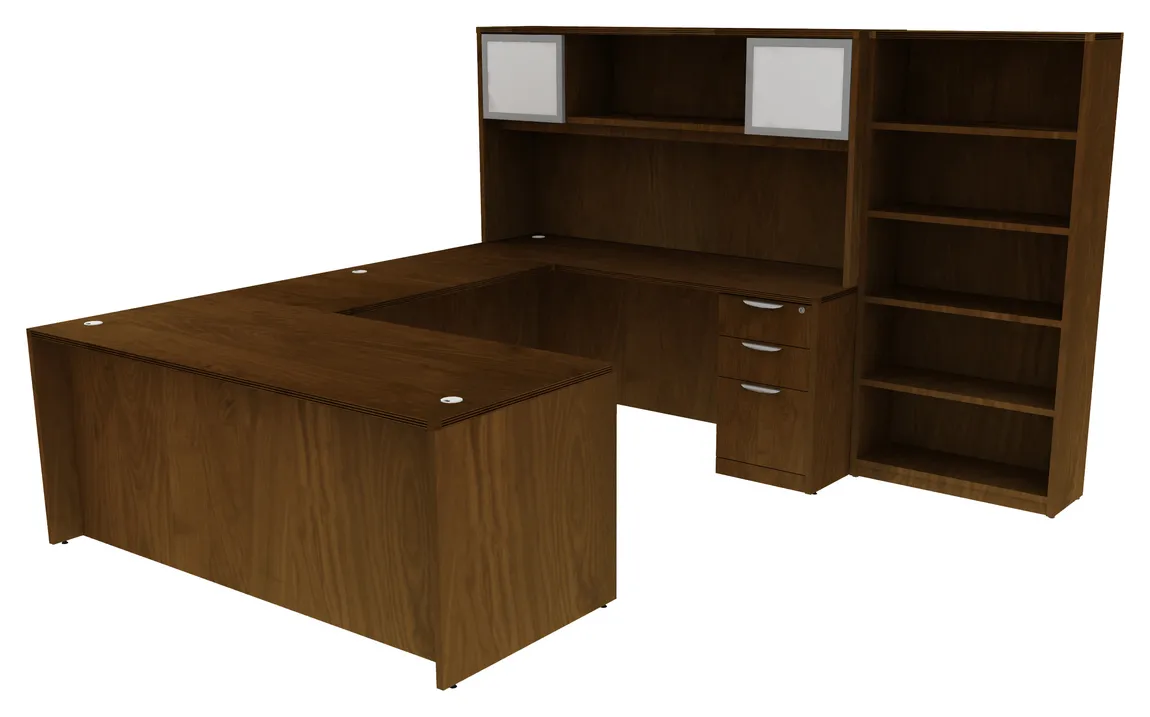U-Shaped Desk with Storage